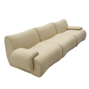 109.2''Modern Three Seater Sofa Boucle Fabric Curved Armrest Deep Cushion Design Cozy Minimalist Style